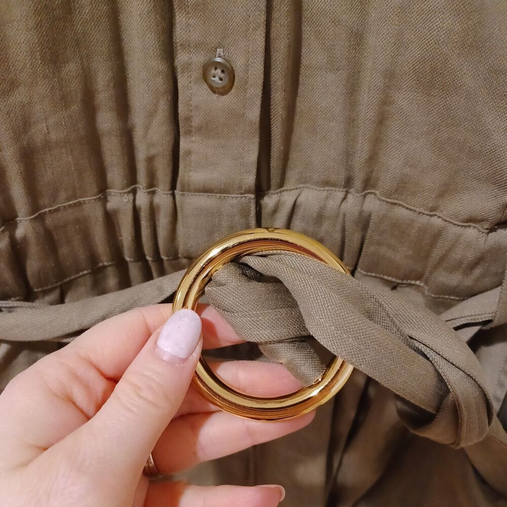 Frame Denim Khaki Button-Up Romper - image 5